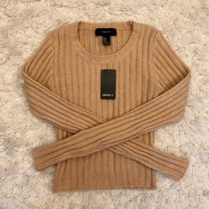 Tan crop top sweater